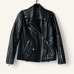 AQUA Faux Leather Biker Jacket